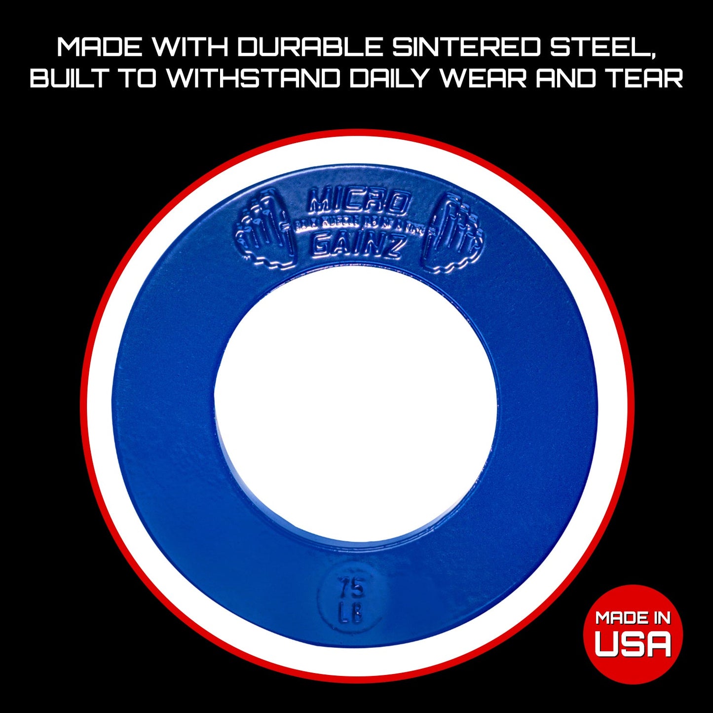 Micro Gainz Olympic Size Fractional Weight Plates Pair of Blue .75LB Plates