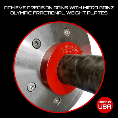 Micro Gainz Olympic Size Fractional Weight Plates Pair of Red 1LB Plates