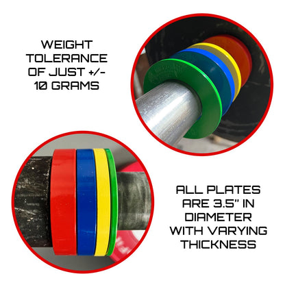 Micro Gainz Olympic Size Fractional Weight Plates Pair of Red 1LB Plates