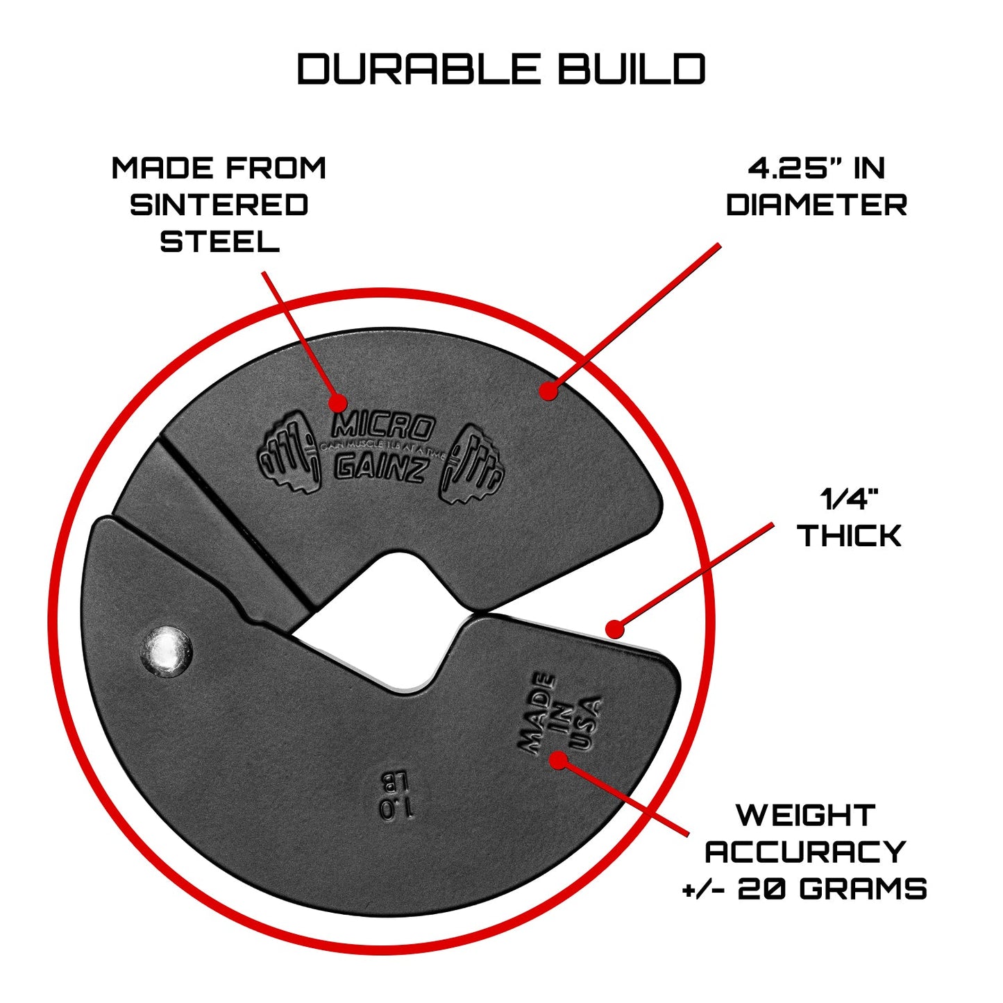 Micro Gainz Triple Pack of 1LB, 1.25LB, & 2.5LB Dumbbell Fractional Weight Plates