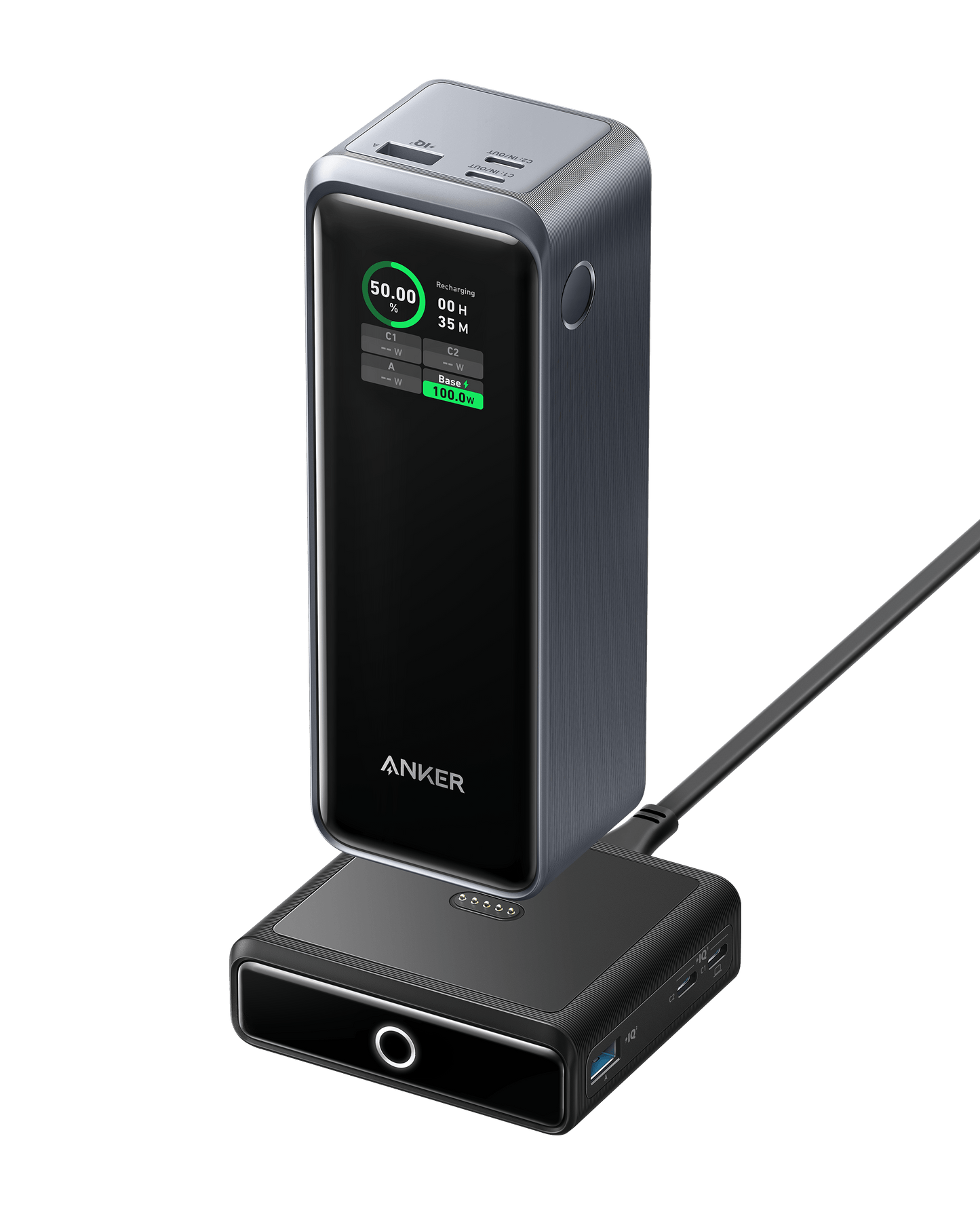 Anker Prime 27,650mAh Power Bank (250W) and 100W Charging Base - Mann