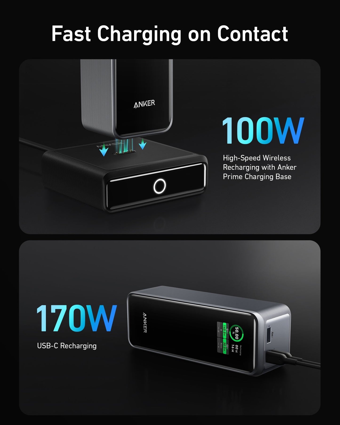 Anker Prime 27,650mAh Power Bank (250W) and 100W Charging Base - Mann