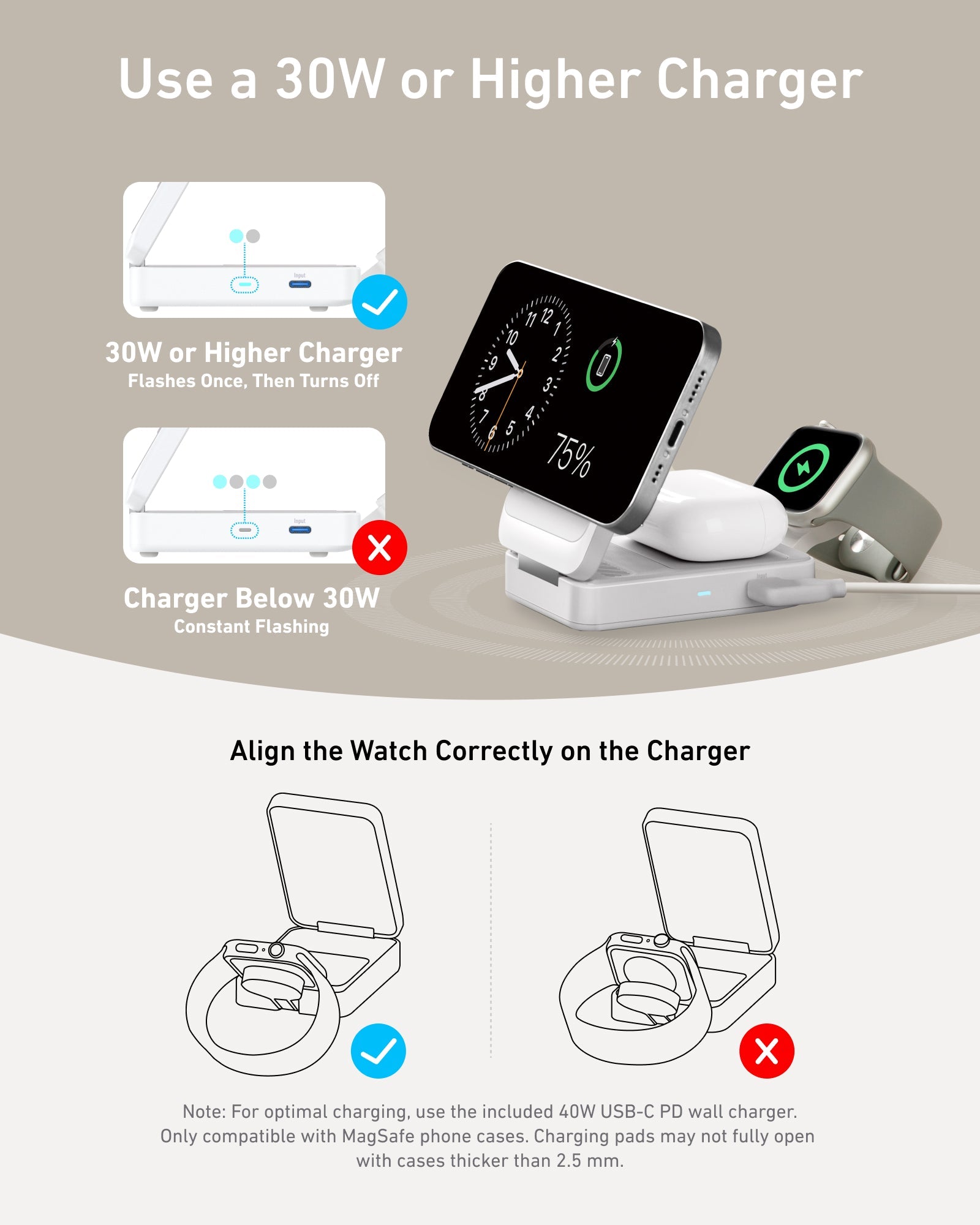 Anker MagGo Wireless Charging Station (Foldable 3-in-1) - Mann