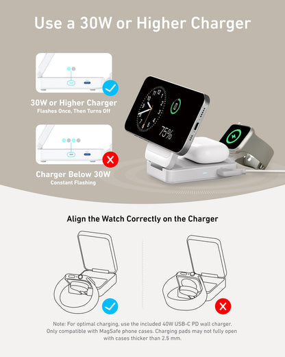 Anker MagGo Wireless Charging Station (Foldable 3-in-1) - Mann