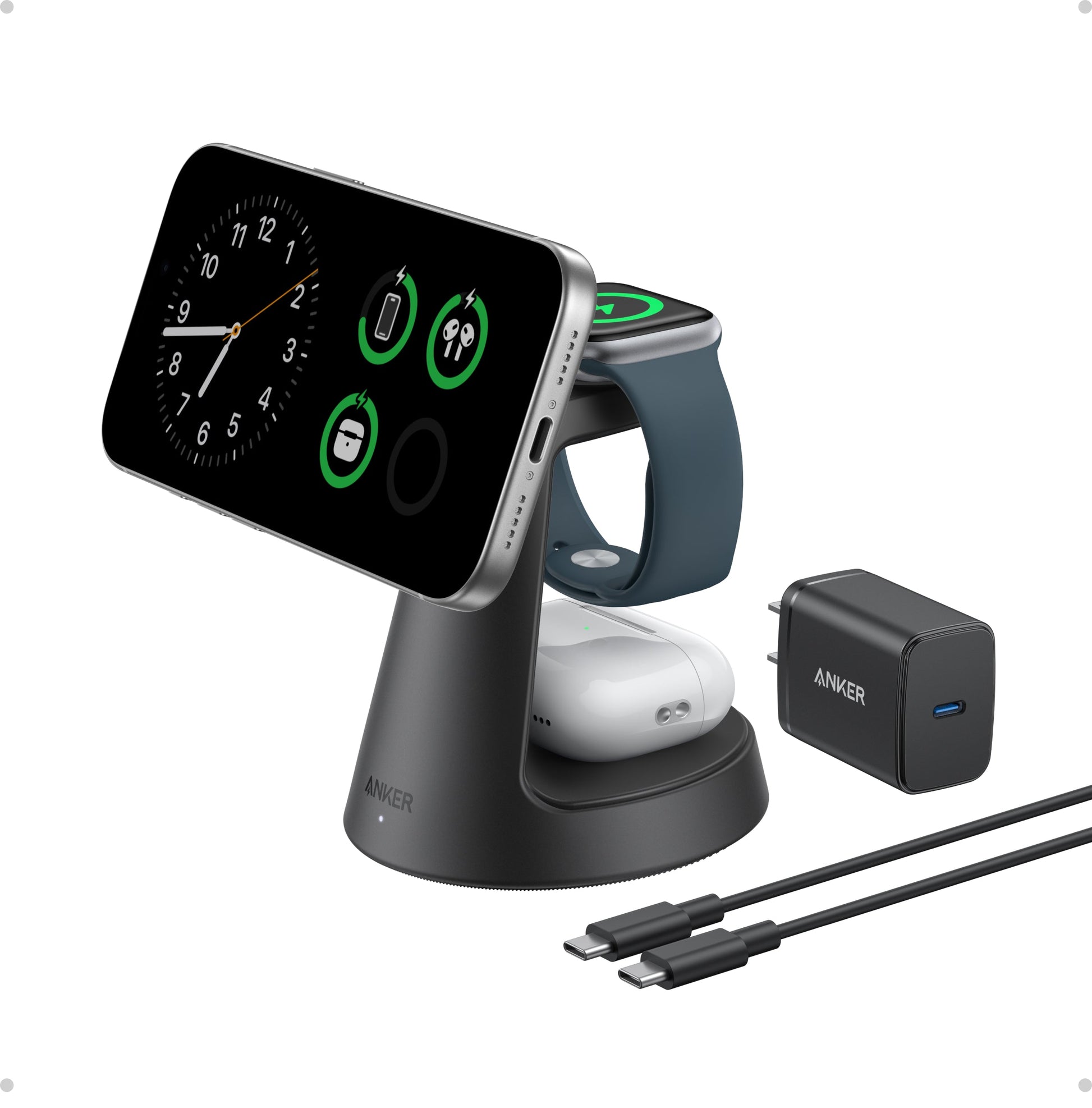 Anker MagGo Wireless Charging Station (3-in-1, Dock Stand) - Mann