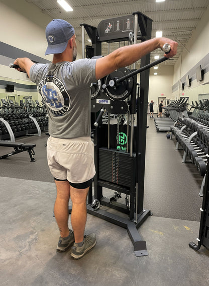 SFE Selectorized Standing Multi-Flight Shoulder Raise w/ 250lb Weight Stack
