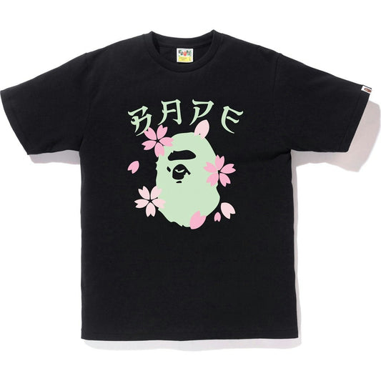 BAPE Sakura Ape Head Tee (SS19) Black - Mann