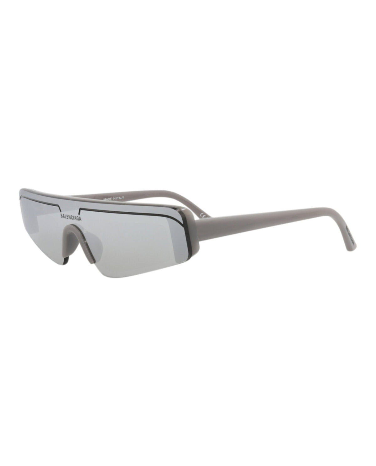 Balenciaga Shield-Frame Recycled Acetate Sunglasses 'Grey/Silver'