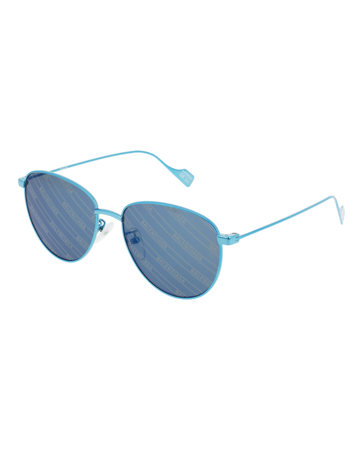 Balenciaga Round-Frame Metal Sunglasses 'Blue'