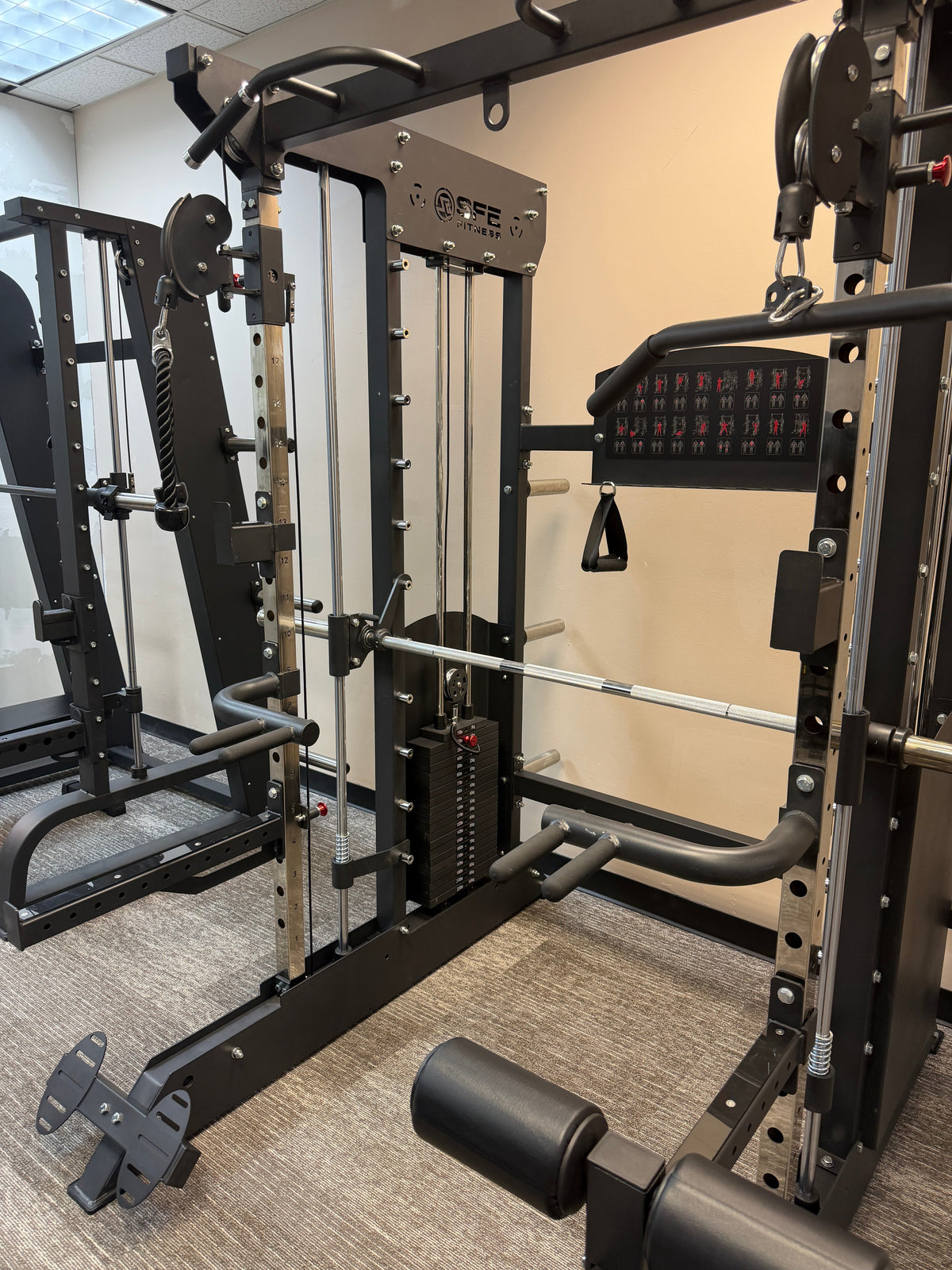 SFE All-in-One Home Gym, Power Rack w/ Smith Machine & Functional Trainer w/ 2x - 220lb Weight Stacks