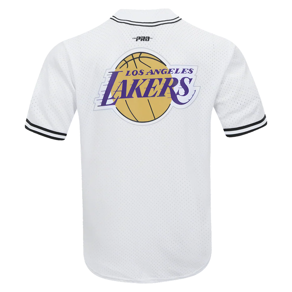 Los Angeles Lakers - NBA Script Tail Men's Mesh Button Down Shirt - Mann