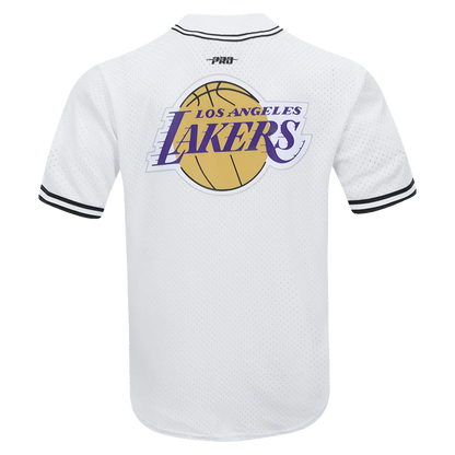 Los Angeles Lakers - NBA Script Tail Men's Mesh Button Down Shirt - Mann