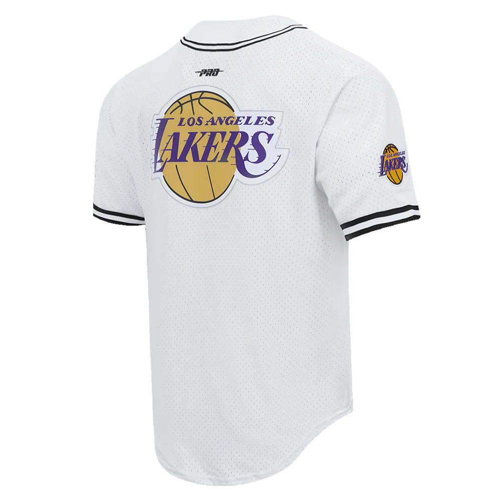 Los Angeles Lakers - NBA Script Tail Men's Mesh Button Down Shirt - Mann