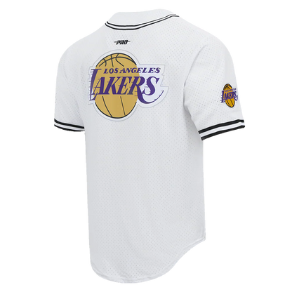 Los Angeles Lakers - NBA Script Tail Men's Mesh Button Down Shirt - Mann