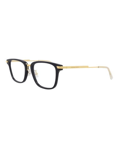Bottega Veneta Square-Frame Acetate Optical Frames 'Black/Gold'