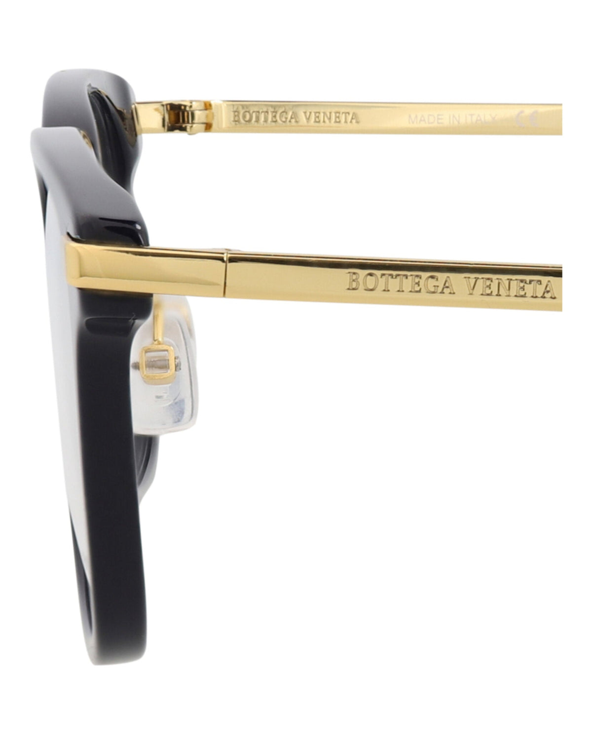 Bottega Veneta Square-Frame Acetate Optical Frames 'Black/Gold'