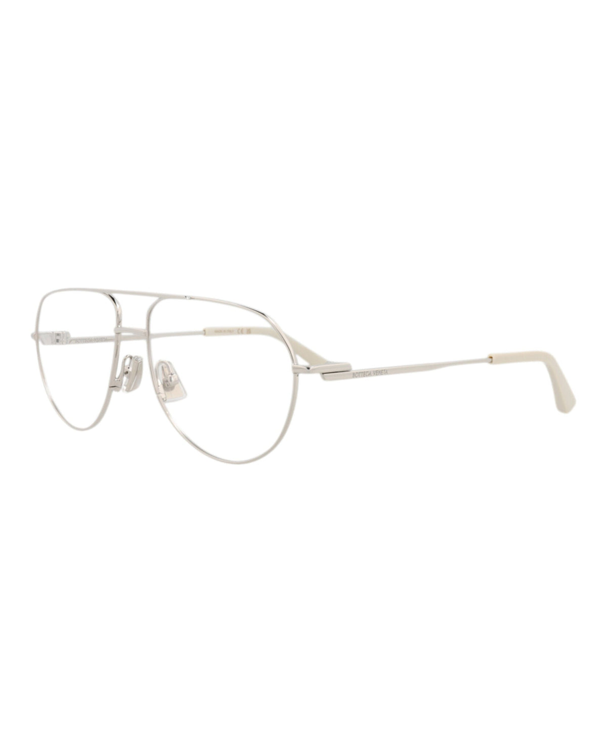 Bottega Veneta Aviator-Frame Metal Optical Frames 'Silver'