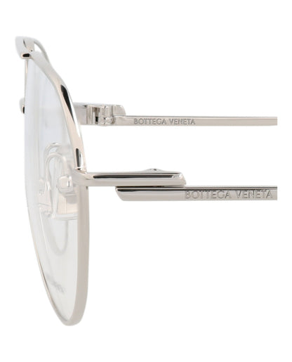 Bottega Veneta Aviator-Frame Metal Optical Frames 'Silver'