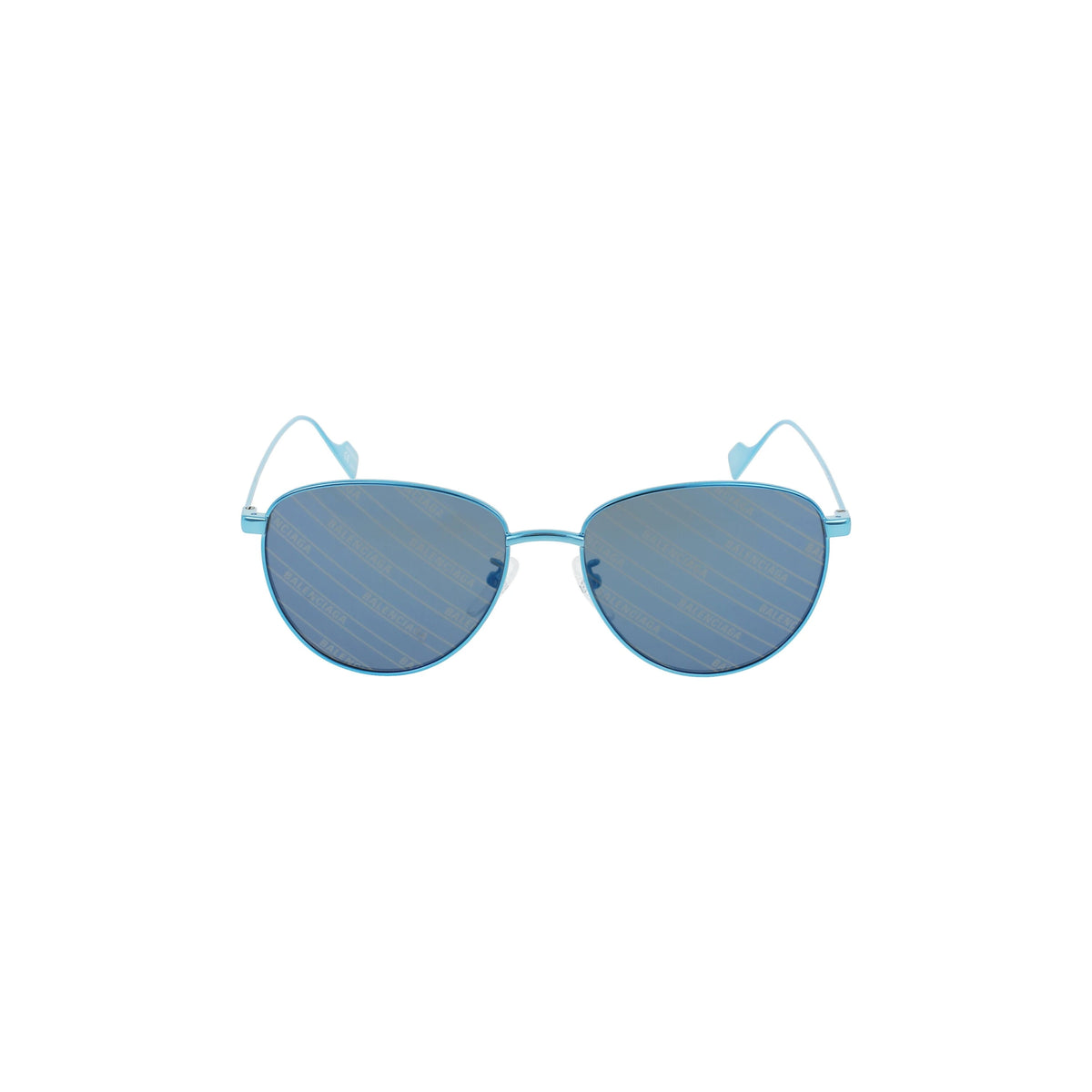Balenciaga Round-Frame Metal Sunglasses 'Blue'