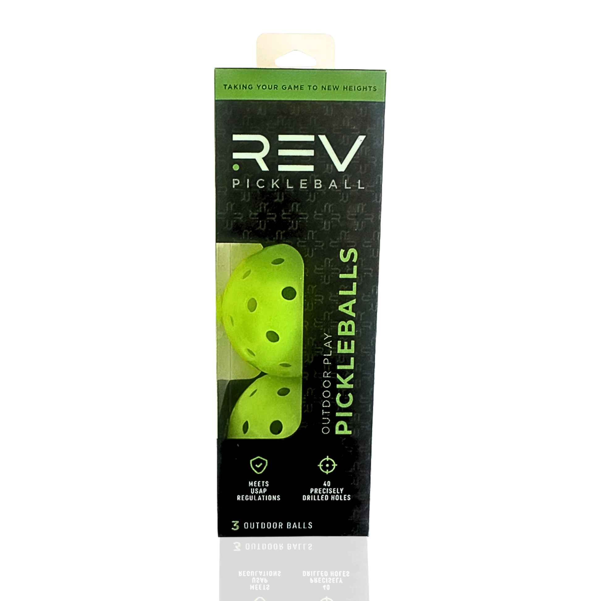 REV Pickleball BALLS - 3 Premium Green - Mann