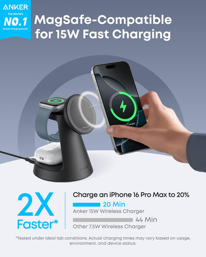 Anker MagGo Wireless Charging Station (3-in-1, Dock Stand) - Mann