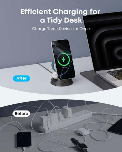 Anker MagGo Wireless Charging Station (3-in-1, Dock Stand) - Mann