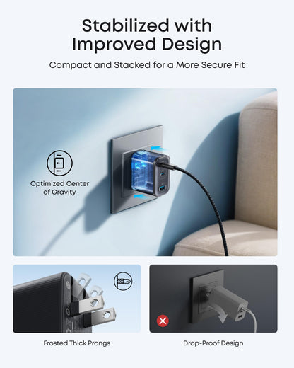 Anker Nano Charger (70W, 3 Ports) - Mann