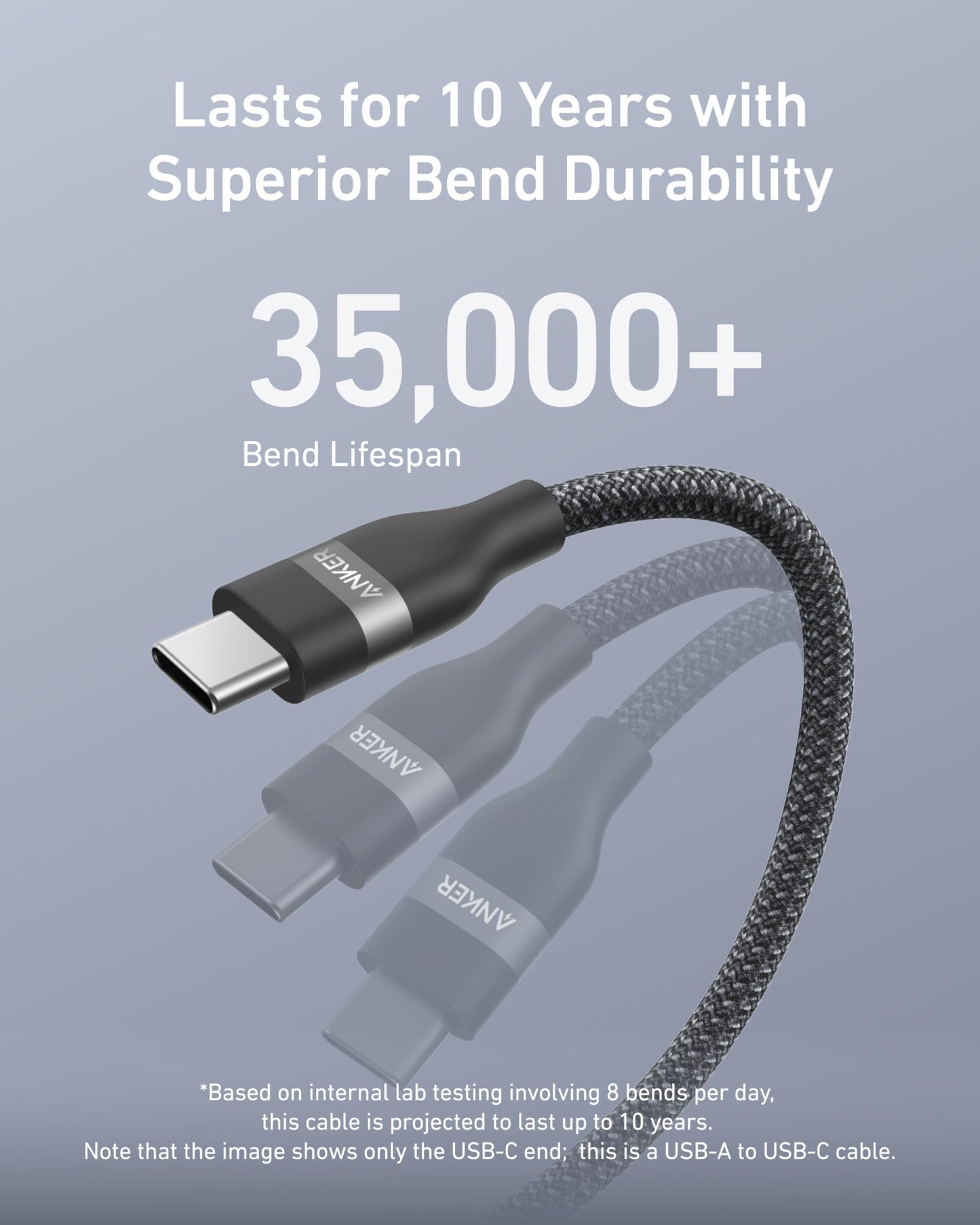 Anker USB-A to USB-C Cable (3 ft/6 ft, Upcycled-Braided) - Mann