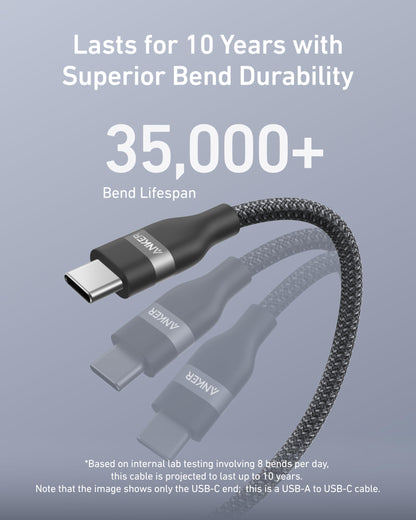 Anker USB-A to USB-C Cable (3 ft/6 ft, Upcycled-Braided) - Mann