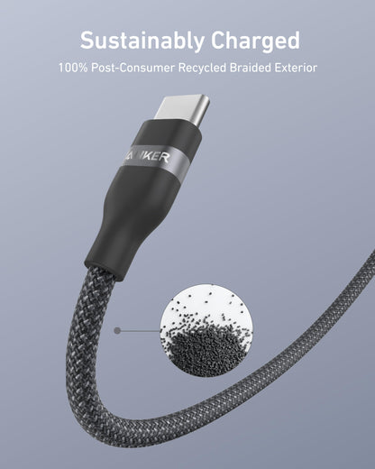 Anker USB-A to USB-C Cable (3 ft/6 ft, Upcycled-Braided) - Mann
