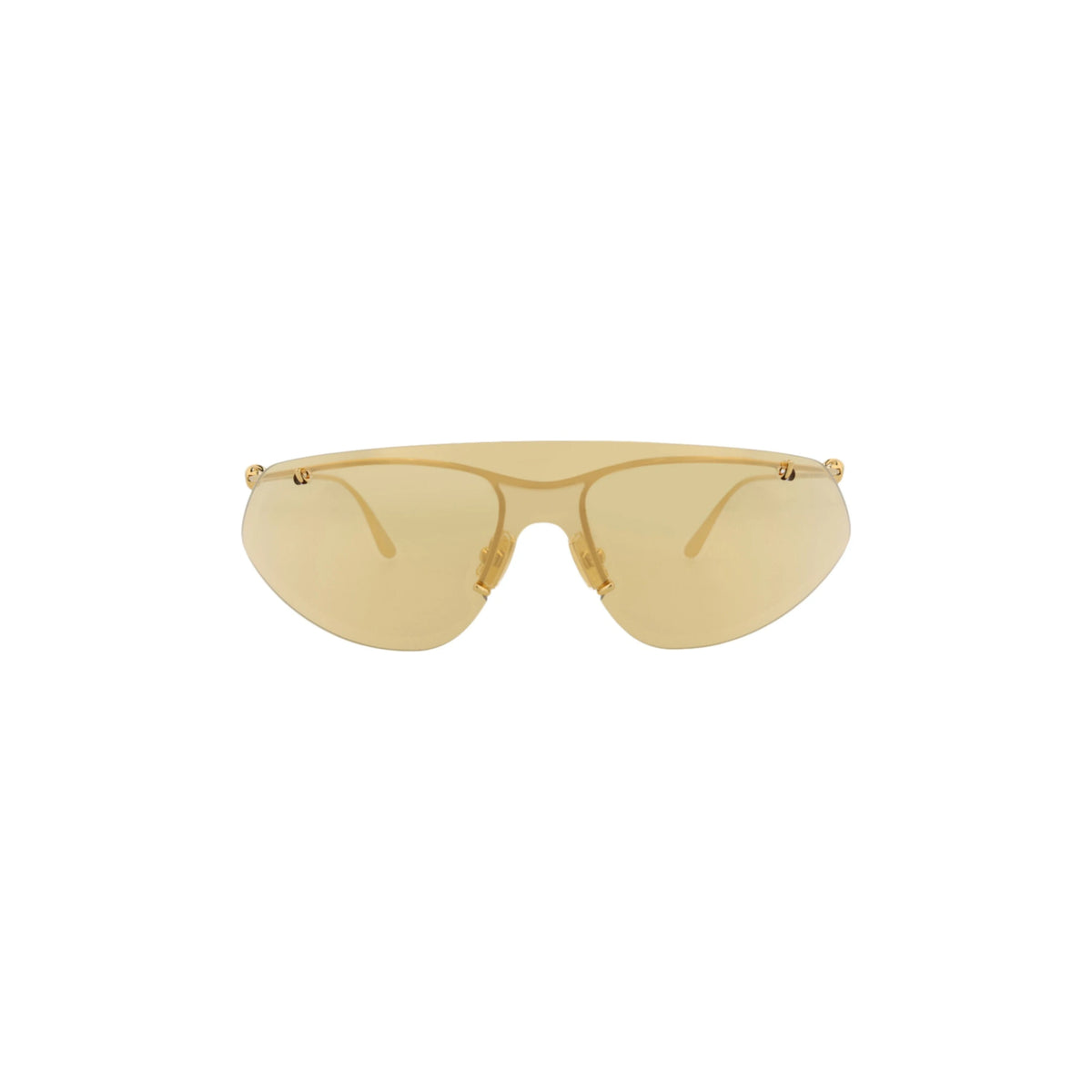 Bottega Veneta Shield-Frame Metal Sunglasses 'Gold'