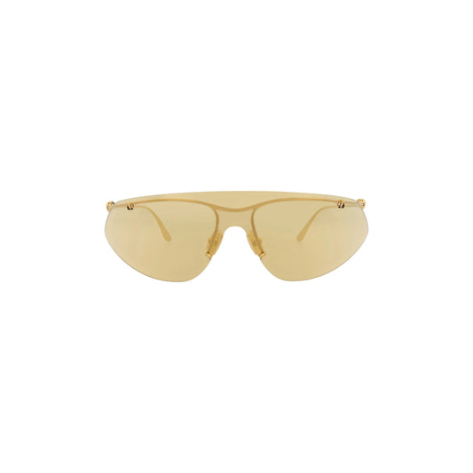 Bottega Veneta Shield-Frame Metal Sunglasses 'Gold'