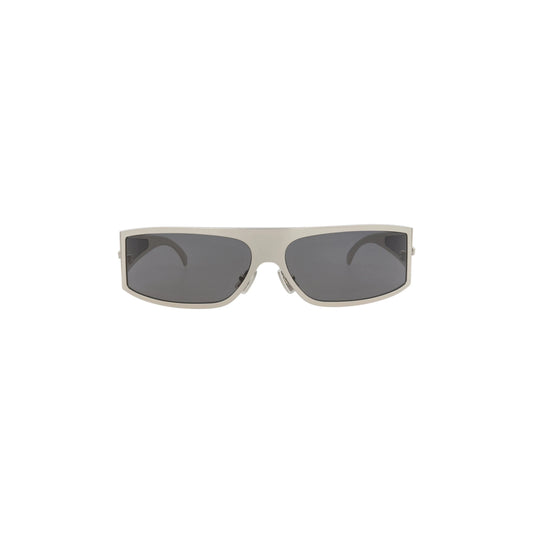 Bottega Veneta Shield-Frame Metal Sunglasses 'Grey/Silver'