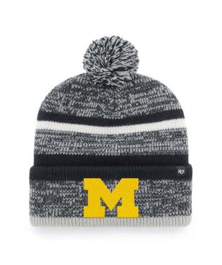Michigan Wolverines - Navy CFP Bowl ID Northward Cuff Knit Beanie with Pom, 47 Brand - Mann