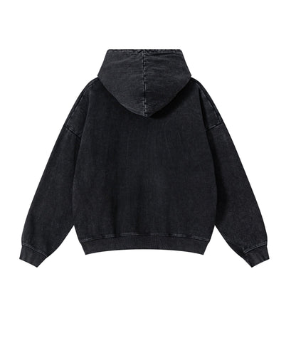 UNDEVELOPED Noir Vintage Wash Zip Hoodie