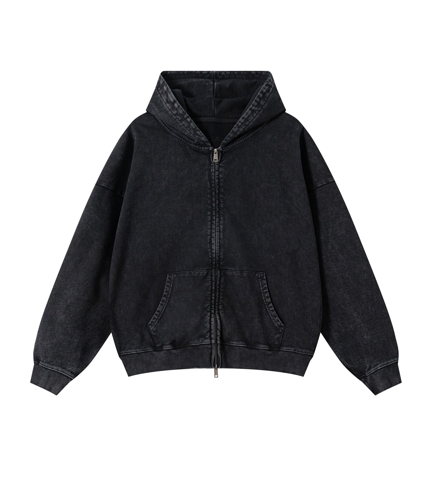 UNDEVELOPED Noir Vintage Wash Zip Hoodie