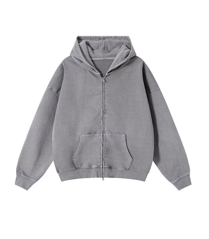 UNDEVELOPED Stone Vintage Wash Zip Hoodie