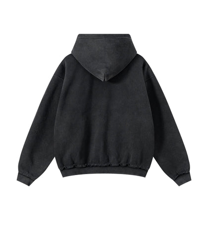UNDEVELOPED Noir Distressed Zip Hoodie