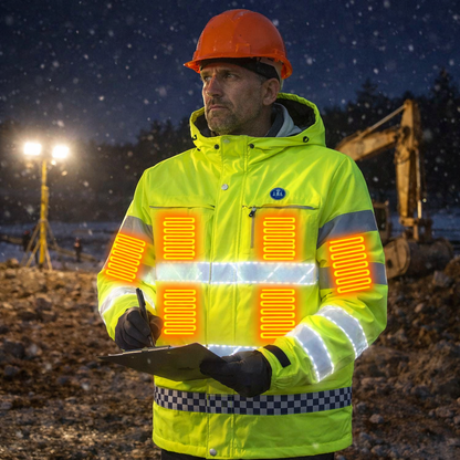 LITEGUEST USB Heated Reflective Waterproof Work Jacket For Winter - Mann