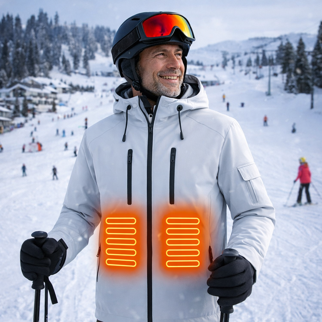 LITEGUEST Ski Waterproof 5-Zone Heated Jacket – USB Heated Winter Coat - Mann