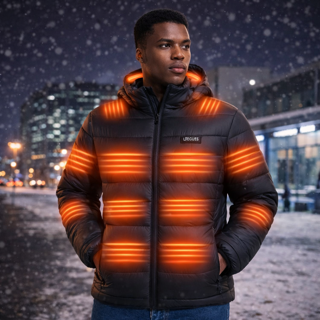 LITEGUEST 27-Zone Smart Heated Down Jacket – Urban Winter Warmth - Mann