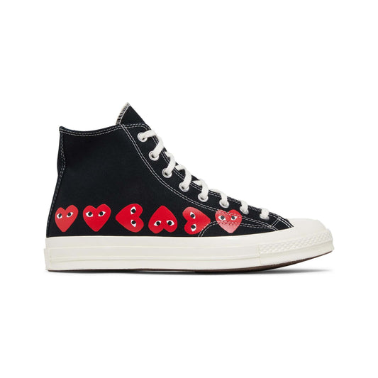 Size 8.5M Comme des Garçons PLAY x Converse Chuck 70 High 'Multi Heart - Black'