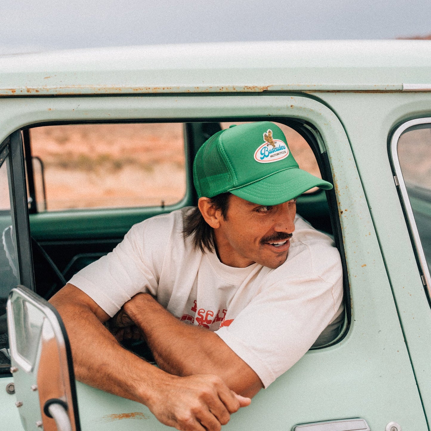 Buscadero Motorcycles 'Brew’ Foam Trucker Hat - Green