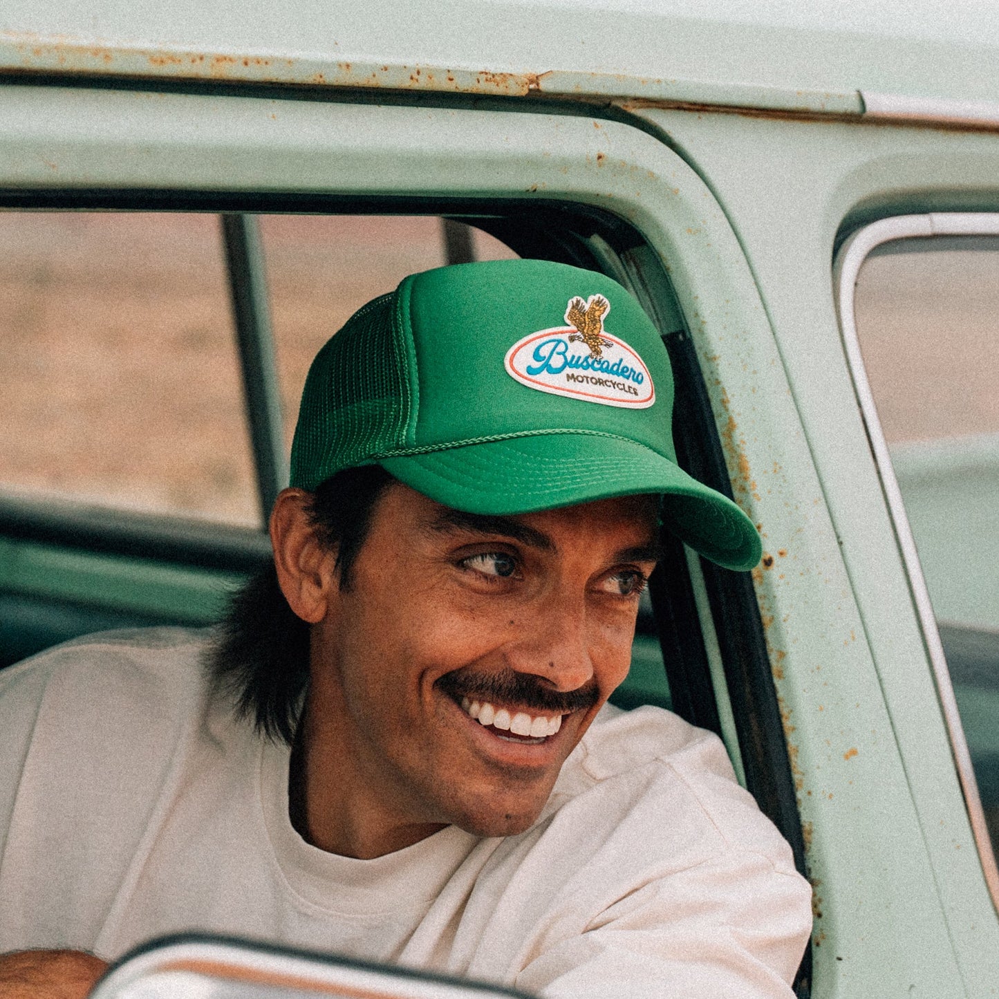Buscadero Motorcycles 'Brew’ Foam Trucker Hat - Green