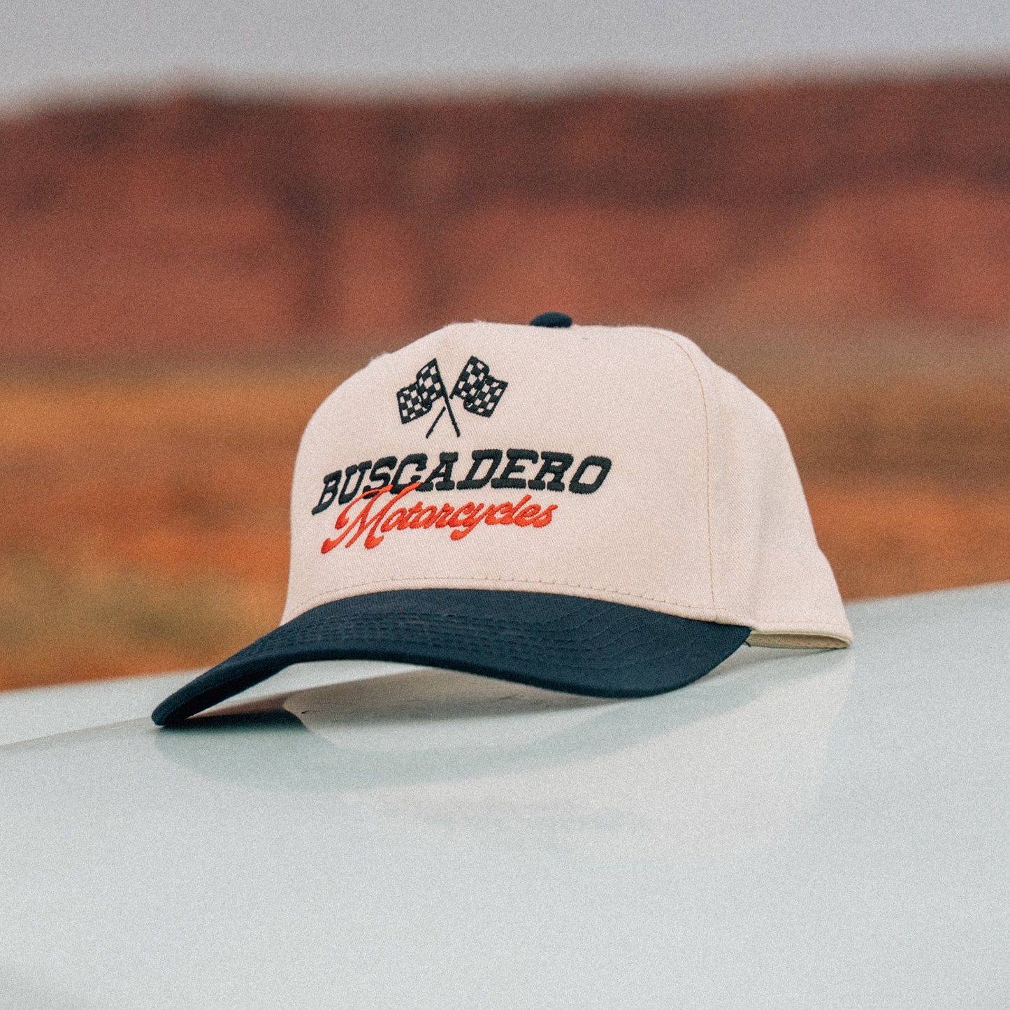 Buscadero Motorcycles 'Grand Prix' Two Tone Mid Profile Hat