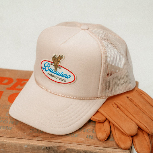 Buscadero Motorcycles 'Brew’ Foam Trucker Hat - Off White