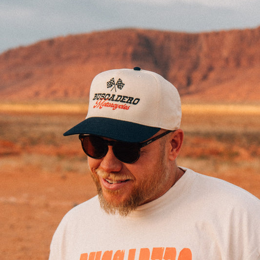 Buscadero Motorcycles 'Grand Prix' Two Tone Mid Profile Hat