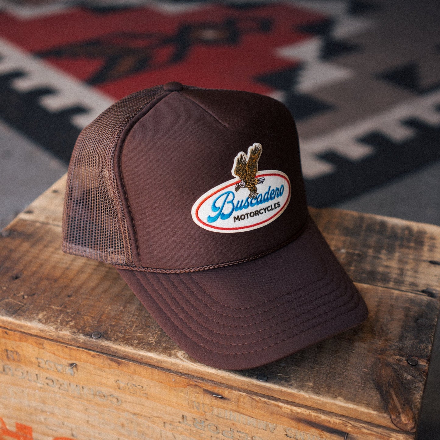 Buscadero Motorcycles 'Brew’ Foam Trucker Hat - Brown