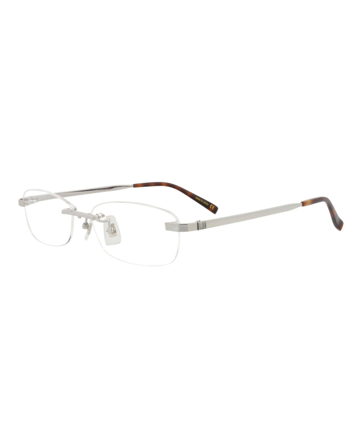 Dunhill Square-Frame Titanium Optical Frames 'Silver'