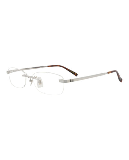 Dunhill Square-Frame Titanium Optical Frames 'Silver'
